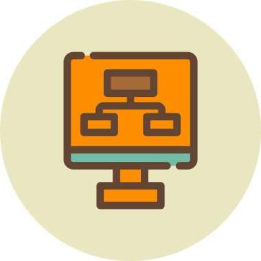 Monitör. Web simgesi basit illüstrasyon