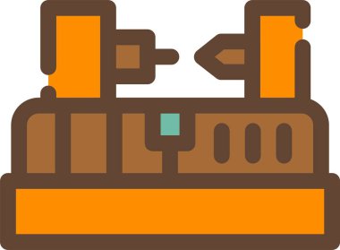 Düz dizaynlı endüstriyel makine fabrikası simgesi