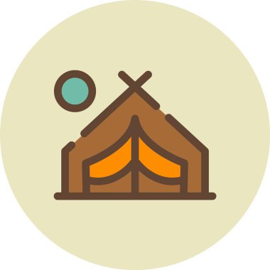 kamp çadırı simgesi, vektör illüstrasyonu