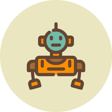 robot. Web simgesi basit illüstrasyon