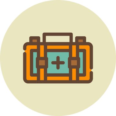 Bavul. Web simgesi basit illüstrasyon