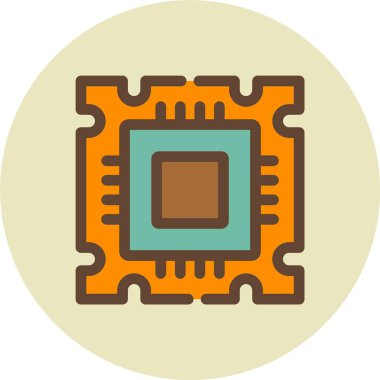 İşlemci. Web simgesi basit illüstrasyon