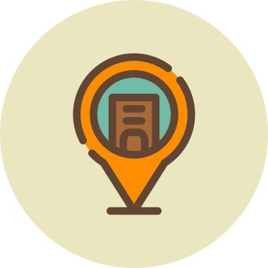 gps konum haritası simgesi - taslak biçimi