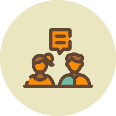 Sohbet baloncuğundaki bir grup insanın vektör çizimi