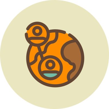 Şirin bir çizgi film simgesinin vektör çizimi