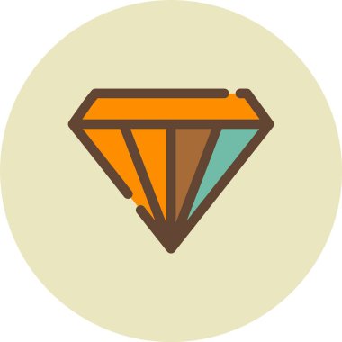 Elmas Düz Vektör Simgesi