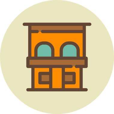 Bir bina simgesinin vektör illüstrasyonu