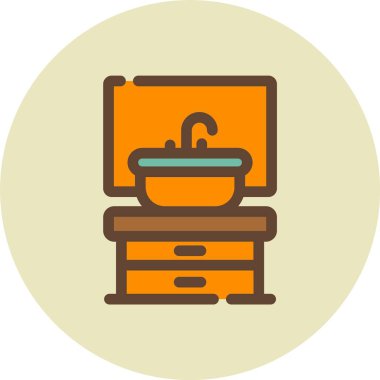 Lavabo ikonu. vektör illüstrasyonu