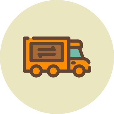 kamyon düz vektör simgesi