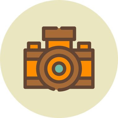 kamera düz simgesi, vektör illüstrasyonu