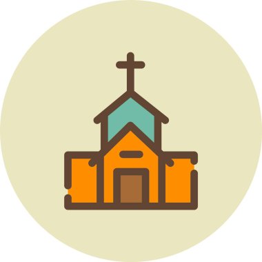 Kiliseye. Web simgesi basit illüstrasyon