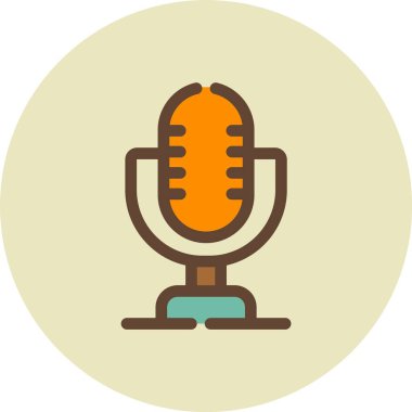 Mikrofon. Web simgesi basit illüstrasyon