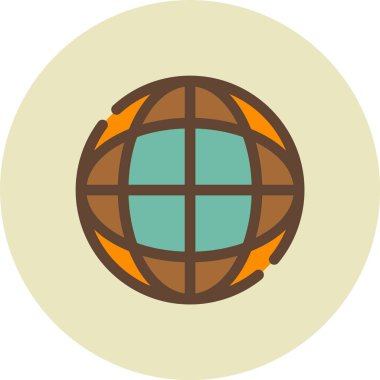 Küre. Web simgesi basit illüstrasyon