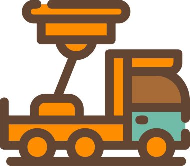 Yapı kazıcı simgesi, basit vektör illüstrasyonu