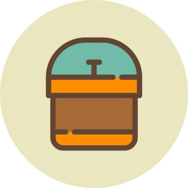 Modern kahve demliği simgesinin vektör çizimi