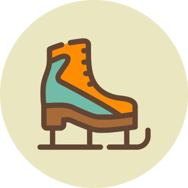 Buz pateni simge rengi ana hatları vektörü