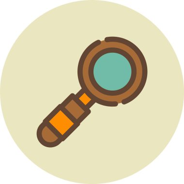 büyütme cam simgesi, düz tasarım biçimi