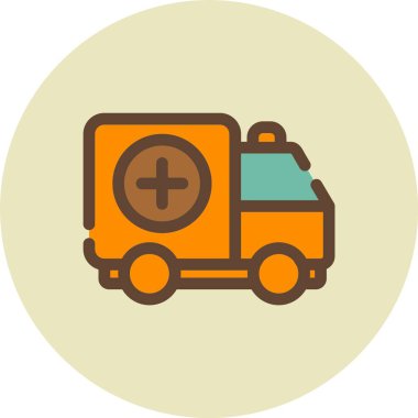 ambulans simgesi, vektör illüstrasyonu