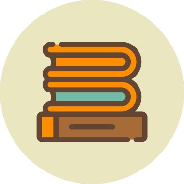 kütüphane simgesi. Web için kitap vektör simgesinin özet çizimi