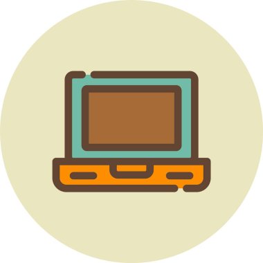 Bir dizüstü bilgisayarın vektör çizimi