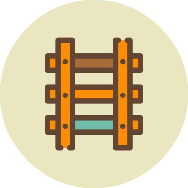 Ahşap çit ikonu. Ağ için basit ahşap çit vektör simgesi çizimi