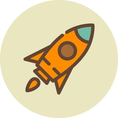 Uzay gemisi. Web simgesi basit illüstrasyon