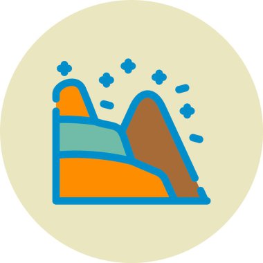 Mavi ve beyaz renkli bir çadırın vektör çizimi