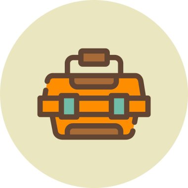 Bavul. Web simgesi basit illüstrasyon