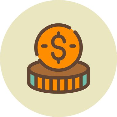 Bozuk para. Web simgesi basit illüstrasyon