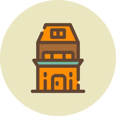 Bina. Web simgesi basit illüstrasyon