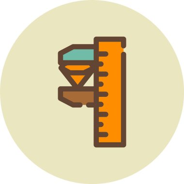 cetvel simgesi çizimi ölçülüyor