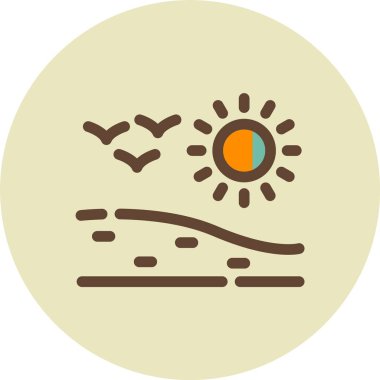 güzel güneş vektör simgesi