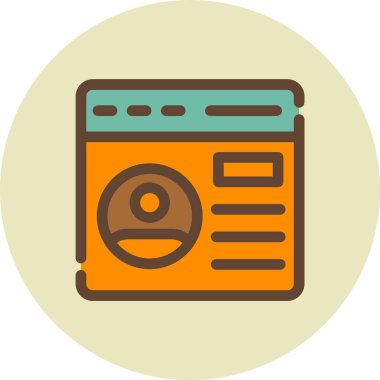 Tarayıcı. Web simgesi basit illüstrasyon