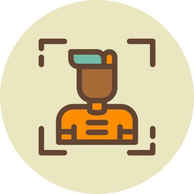 Robot ikonu olan bir adam. düz dizayn.