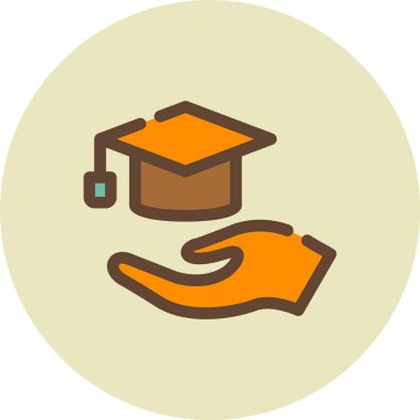 vektör mezuniyet cap simgesi