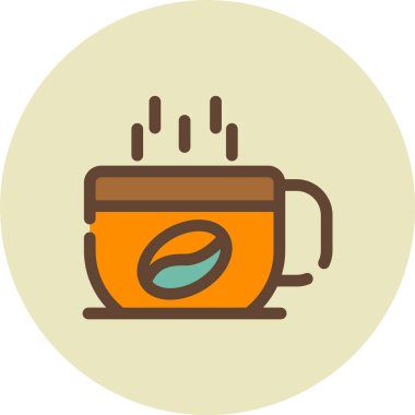 Çay ikonu, ana hatlarıyla doldurulmuş.