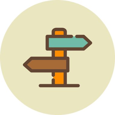 Bir yol simgesinin vektör illüstrasyonu