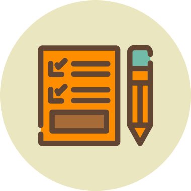 Bir kalem ve kitabın vektör çizimi