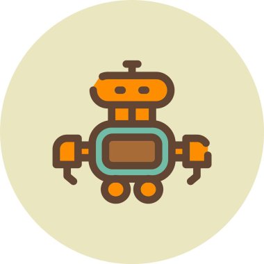 robot. Web simgesi basit illüstrasyon