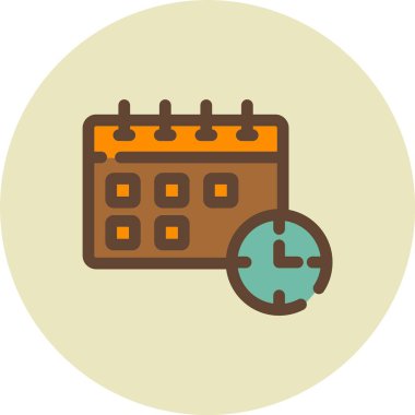 takvim tarih simgesi doldurulmuş dış hat biçimi