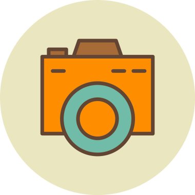 fotoğrafçılık kamera simgesi, vektör illüstrasyonu
