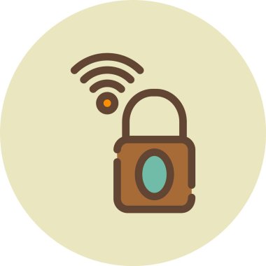 Kişisel ve ticari kullanım için wifi güvenlik vektör simgesi simgesi çizimi..