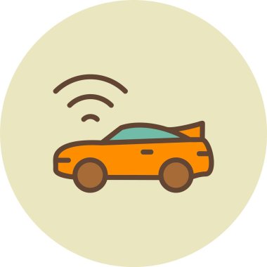 Araba Wi-Fi ikonu. Web için wifi vektör simgelerinin özet çizimi