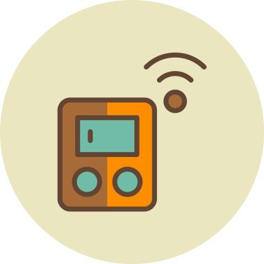 Moda Biçimli Radyo Simgesi İzole Arkaplan