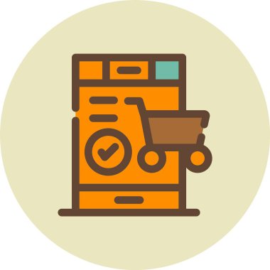 Alışveriş. Web simgesi basit illüstrasyon