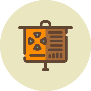 Eşsiz Nükleer Santral Vektör Kabartma Simgesi