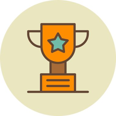 Şampiyonluk kupası ikonu düz stil