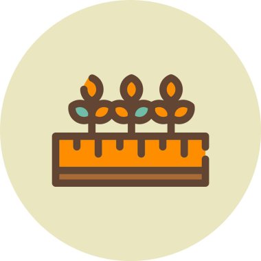 Pasta vektörü resimli mum