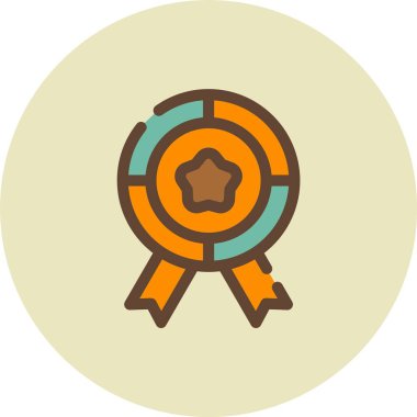 Rozet rozet simgesi doldurulmuş taslak biçimi