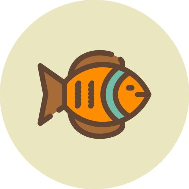 Balık. Web simgesi basit illüstrasyon